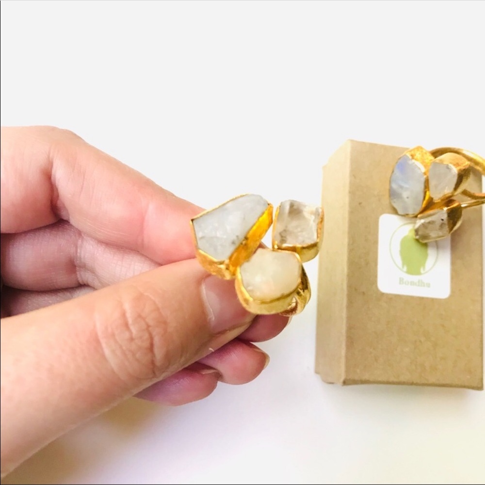 💕Last One💕 Opal, Rainbow Moonstone, Quartz Ring - Picture 4 of 7